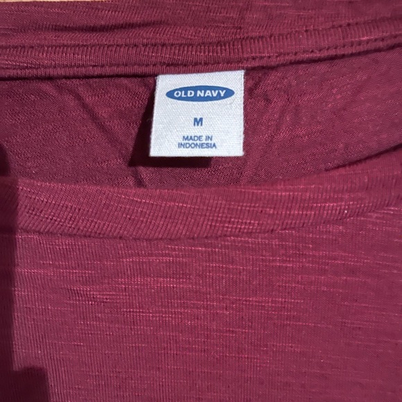 Old Navy Burgundy Flounce Shirt Sleeve Top - Picture 2 of 3